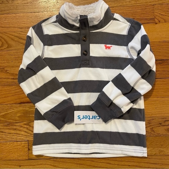 Carter’s | Striped Fleece Pullover & Pant Set | 4t - Picture 2 of 7